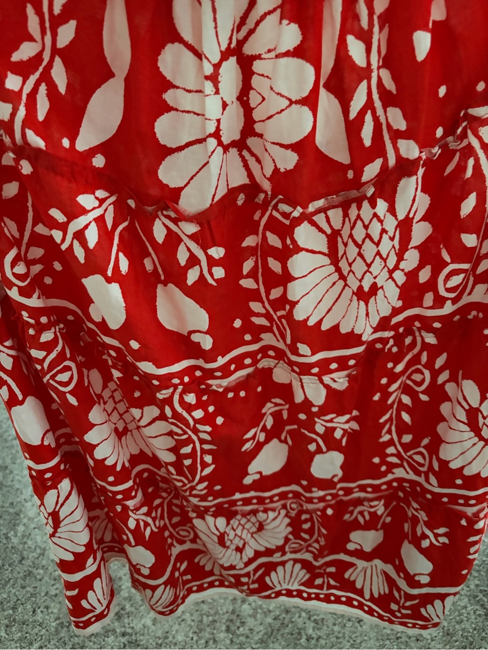 Haute Hippie Orange and White Floral Tiered Maxi Skirt - Picture 2 of 3
